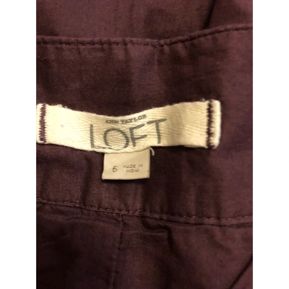 Ann Taylor LOFT Purple 💯Cotton Lined Size 6 Versatile Modern Conservative